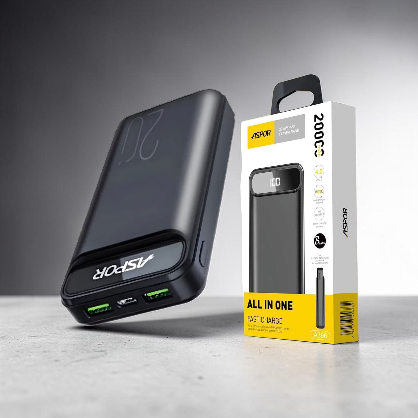 PowerBank Aspor A396 20000mAh 22.5W Fast Charge